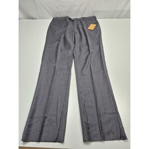 Galante Suit Pants Men's 40x36 Gray Wool Classic Dress Italy Unhemmed Flat Front